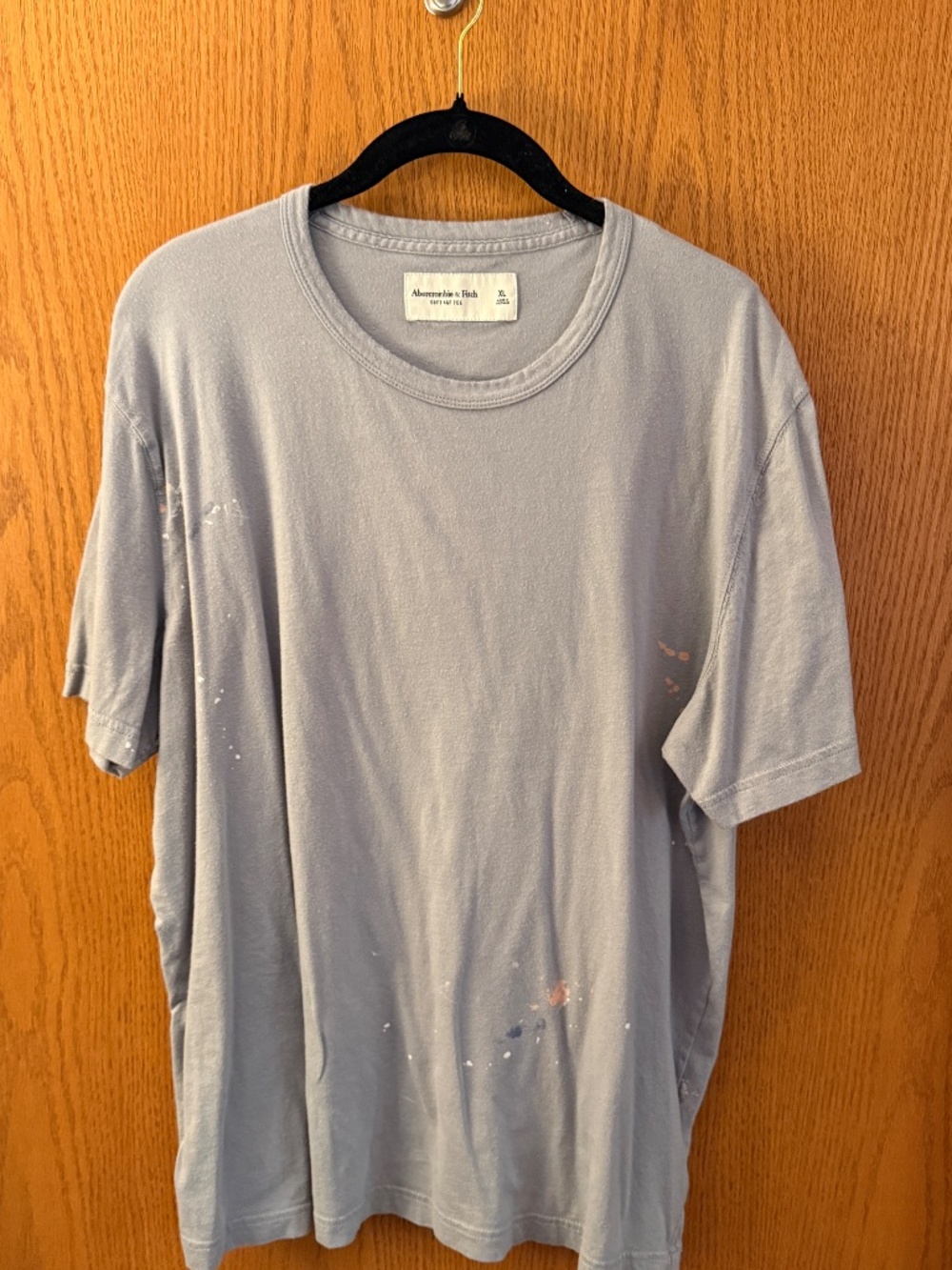 Mens XL grey paint splatter print Abercrombie & Fitch t shirt
